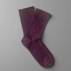 GLITTER LUREX SOCKS ECO FRIENDLY LYOCELL BURGUNDY WINE