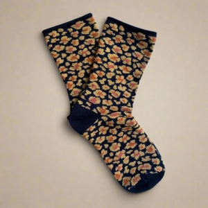 GLITTER LUREX SOCKS ECO FRIENDLY LYOCELL LEOPARD AMBER