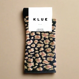 GLITTER LUREX SOCKS ECO FRIENDLY LYOCELL LEOPARD AMBER