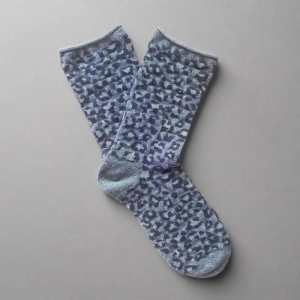 GLITTER LUREX SOCKS ECO FRIENDLY LYOCELL LEOPARD GREY