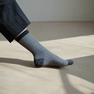 GLITTER LUREX SOCKS ECO FRIENDLY LYOCELL STRIPES BLACK