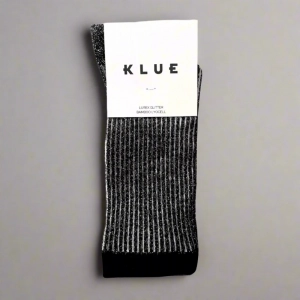 GLITTER LUREX SOCKS ECO FRIENDLY LYOCELL STRIPES BLACK
