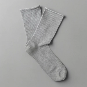 GLITTER LUREX SOCKS  LIGHT GREY