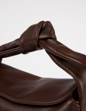 COCO CROISSANT - CHOCOLATE SOFT GRAIN LEATHER CHOCOLATE