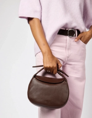 COCO CROISSANT - CHOCOLATE SOFT GRAIN LEATHER CHOCOLATE