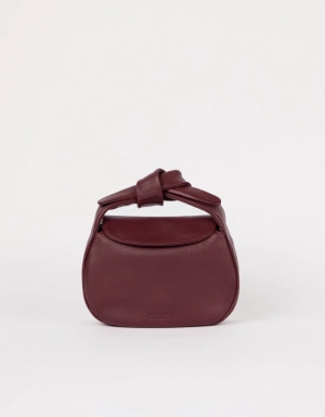 COCO CROISSANT - DARK CHERRY SOFT GRAIN LEATHER DARK CHERRY