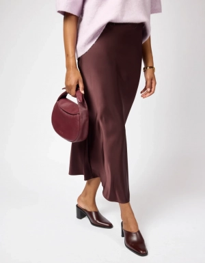 COCO CROISSANT - DARK CHERRY SOFT GRAIN LEATHER DARK CHERRY