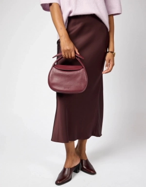 COCO CROISSANT - DARK CHERRY SOFT GRAIN LEATHER DARK CHERRY