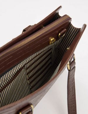 BLAIR - CHOCOLATE CROCO PRINT LEATHER CHOCOLATE