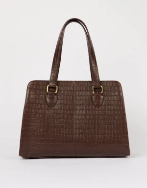 BLAIR - CHOCOLATE CROCO PRINT LEATHER CHOCOLATE
