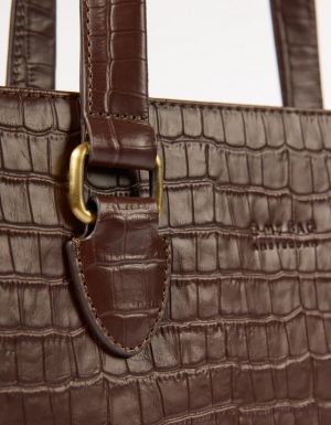 BLAIR - CHOCOLATE CROCO PRINT LEATHER CHOCOLATE