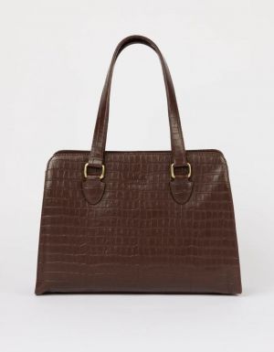 BLAIR - CHOCOLATE CROCO PRINT LEATHER CHOCOLATE