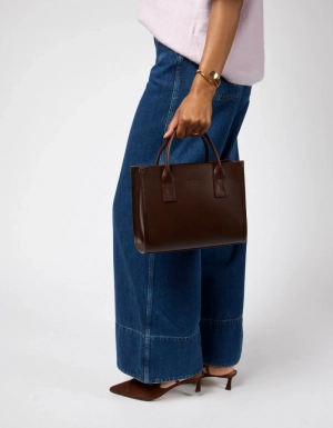 JACKIE MIDI + LEATHER STRAP - CHOCOLATE CLASSIC LEATHER CHOCOLATE