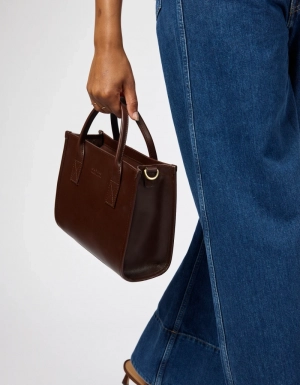 JACKIE MIDI + LEATHER STRAP - CHOCOLATE CLASSIC LEATHER CHOCOLATE