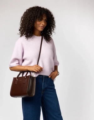 JACKIE MIDI + LEATHER STRAP - CHOCOLATE CLASSIC LEATHER CHOCOLATE