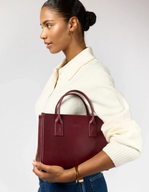 JACKIE MIDI + LEATHER STRAP - DARK CHERRY CLASSIC LEATHER DARK CHERRY