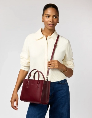 JACKIE MIDI + LEATHER STRAP - DARK CHERRY CLASSIC LEATHER DARK CHERRY