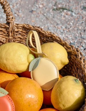 LEMON BAG CHARM - BUTTER YELLOW CLASSIC LEATHER BUTTER YELLOW