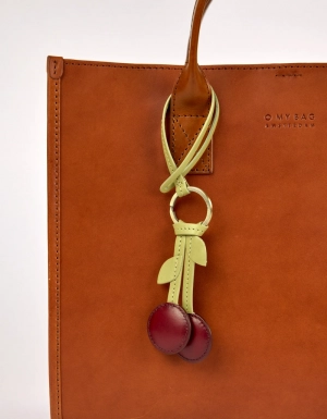 CHERRY BAG CHARM - RUBY CLASSIC LEATHER RUBY