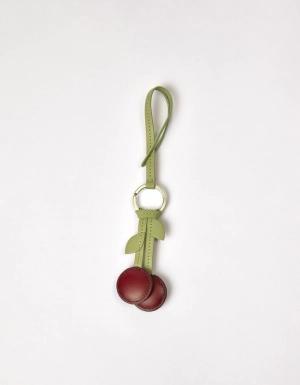 CHERRY BAG CHARM - RUBY CLASSIC LEATHER RUBY