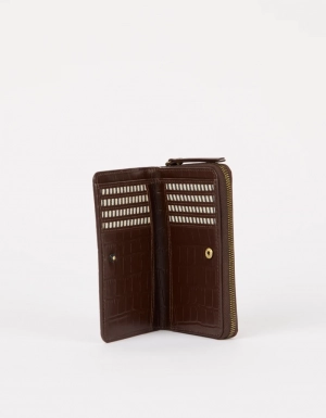 JETT WALLET - CHOCOLAT CROCO PRINT LEATHER CHOCOLATE