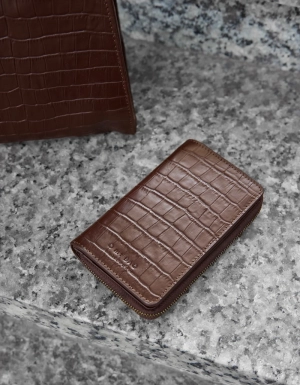 JETT WALLET - CHOCOLAT CROCO PRINT LEATHER CHOCOLATE
