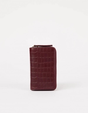 JETT WALLET - DARK CHERRY CROCO PRINT LEATHER DARK CHERRY