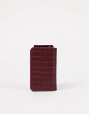 JETT WALLET - DARK CHERRY CROCO PRINT LEATHER DARK CHERRY