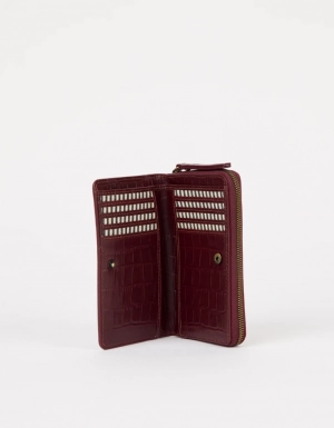 JETT WALLET - DARK CHERRY CROCO PRINT LEATHER DARK CHERRY