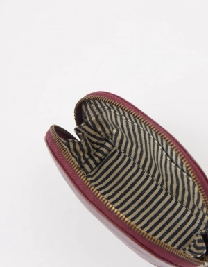 MAKE UP CASE SMALL - DARK CHERRY SOFT GRAIN DARK CHERRY