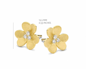 GOLD BRUSH PLATED SET WITH WHITE CZ GOLD