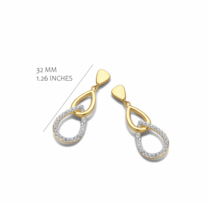 GOLD PLATED SET WITH WHITE CZ GOLD