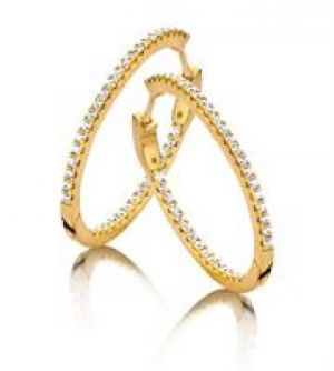 GOLD PLATED SET WITH WHITE CZ - D 3,4CM GOLD