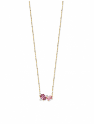 GOLD PLATED WITH WHITE RHODOLITE AND PINK GOLD