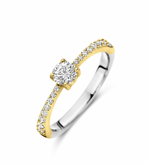 GOLD PLATED RING SET WITH WHITE CZ GOLD