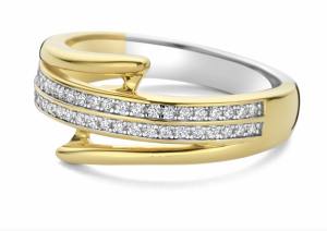 GOLD PLATED RING SET WITH WHITE CZ GOLD