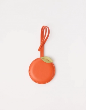 ORANGE BAG CHARM - TANGERINE CLASSIC LEATHER ORANJE