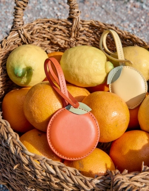 ORANGE BAG CHARM - TANGERINE CLASSIC LEATHER ORANJE