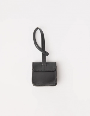 HARPER BAG CHARM - BLACK CLASSIC LEATHER BLACK