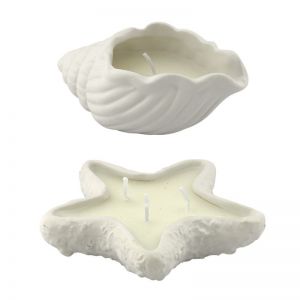 CANDLE COASTAL SHELL OR STAR WHITE