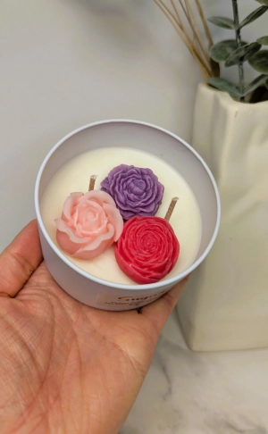 KAARS 3 BLOEMEN - SUGAR FLEUR 
