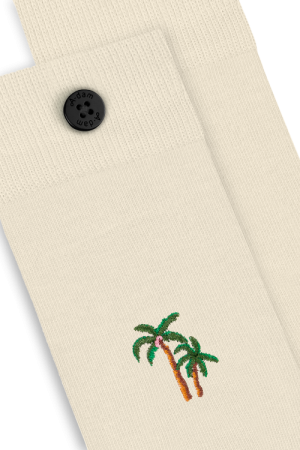 Casual Socks Off White Palm Trees 