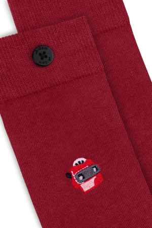 Casual Socks Red Viewer Emb 