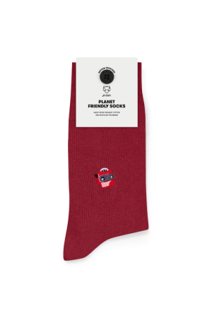 Casual Socks Red Viewer Emb 