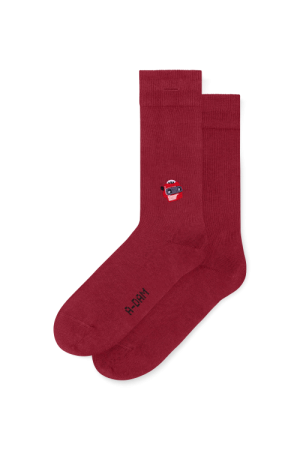 Casual Socks Red Viewer Emb 