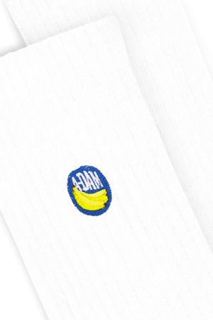 Crew Socks White Banana Sticker  