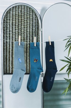 Casual Socks Navy Croissant 