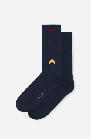 Casual Socks Navy Croissant 