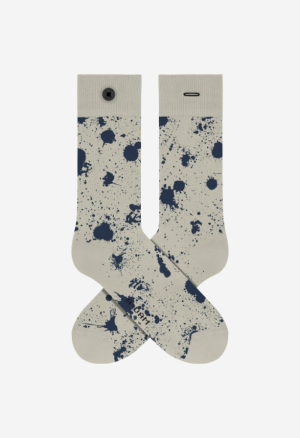 Casual Socks Pearled Ivory Ink Splash Int 