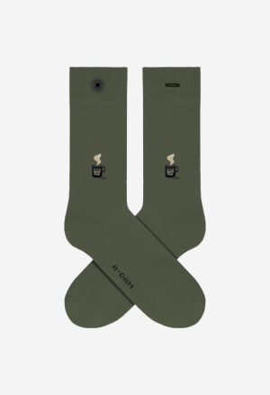 Casual Socks Leaf Clover Coffee Emb 